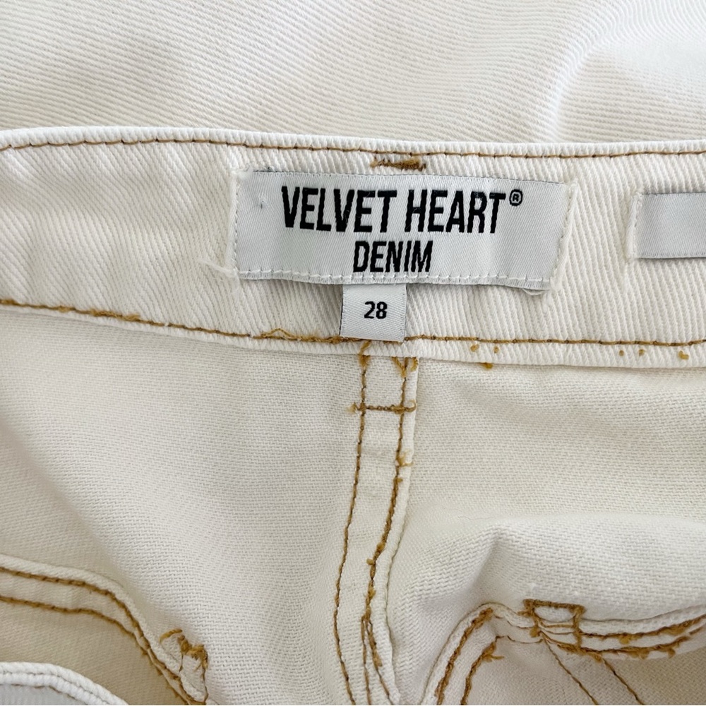 Velvet Heart Cream Tessia Denim Pencil Skirt Size 28 - Picture 2 of 12